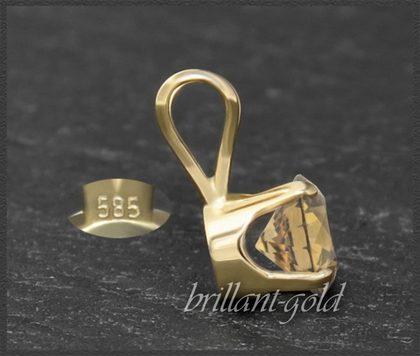 Brillant 585 Gold Anhänger, zart champ. 0,10-0,50ct